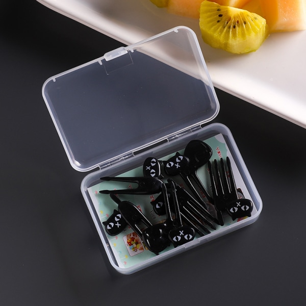 Läpinäkyvä Kids Fruit Fork Box Organizer muovinen case