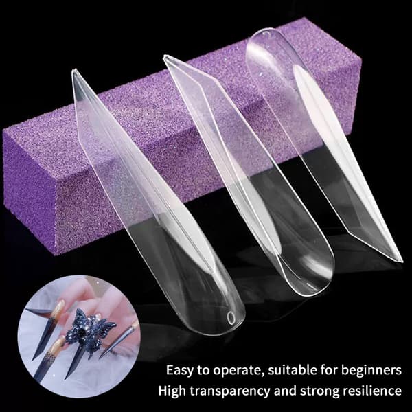 30/150 st/låda Böjda Stiletto Kloformade Nagelformar för Finger 30pcs