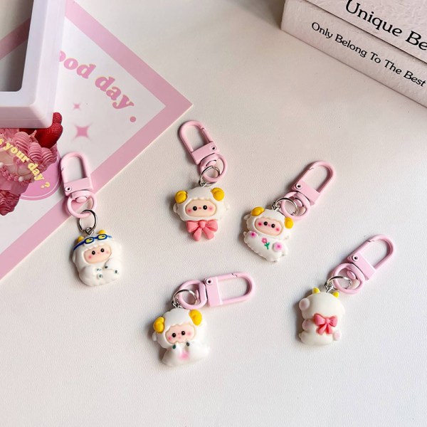 Kawaii Cartoon Little Sheep Keychain e Bag Pendant Keyring Coup A5