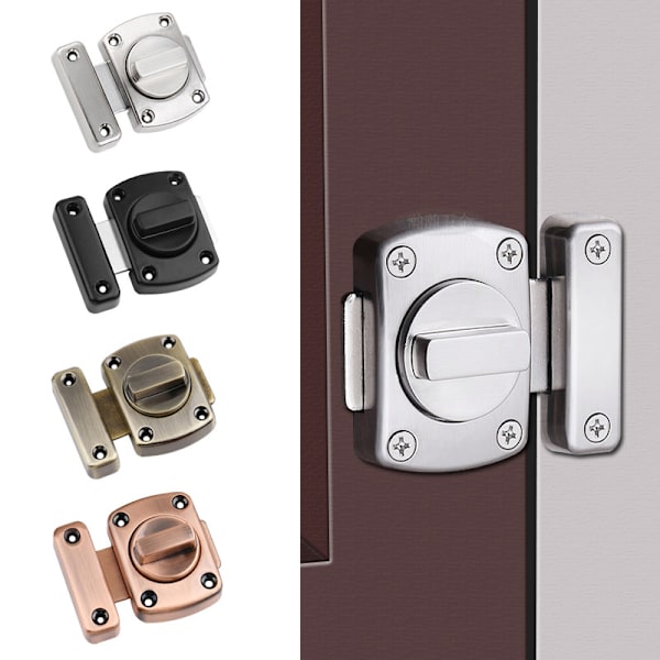 Oven lukko Valettu metallikoukku Salpa Lukko WC-ovet Oikeakulma S Silver Large
