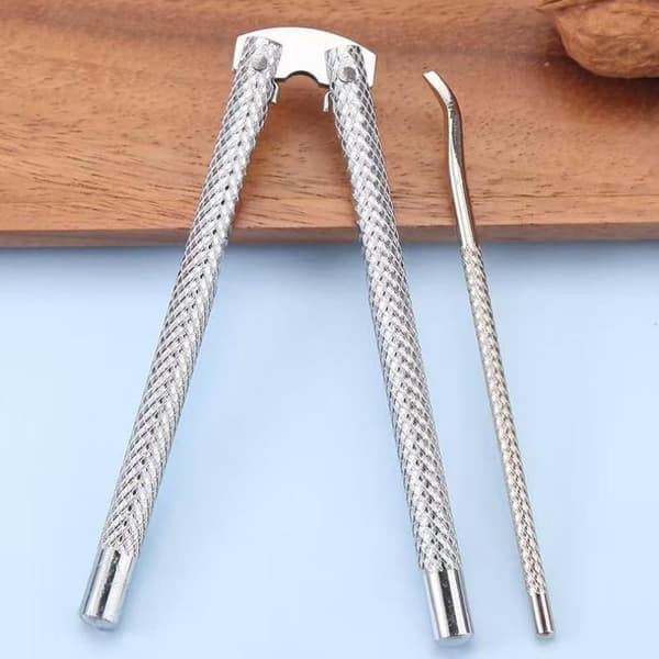 Valnøddeknækker Rustfrit Stål Hurtig Knæk Nøddeknækker Effektiv 1pc with 2 Needles