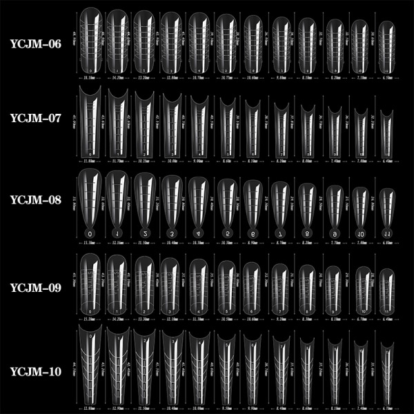 60st ABS-förlängningsnagelformer för UV-gellack False Nail Art 16