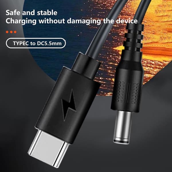 Typ C till DC 5.5MM Laddnings-USB C till DC-kontakt för Wifi-router
