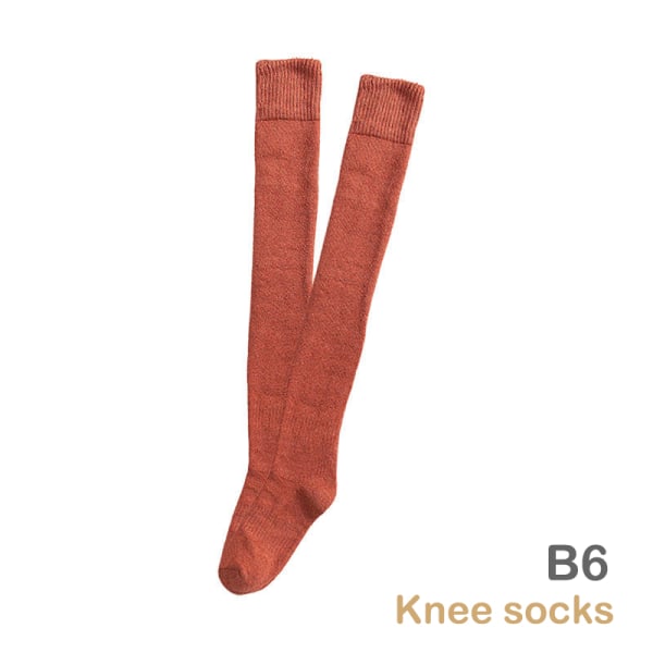 1 par ensfarvede strikkede hæklede lange støvler Sokker Varmt lår B6 65ee |  B6 | Fyndiq