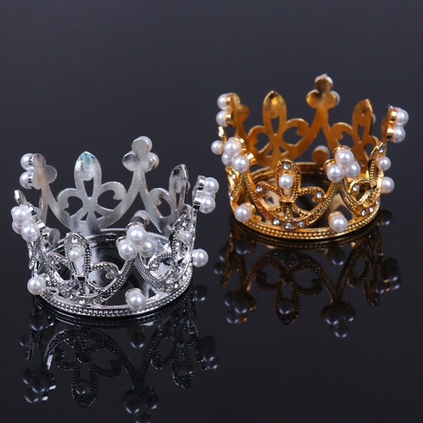 Kronprinsessan Topper Crystal Pearl hårprydnader för bröllop Silver
