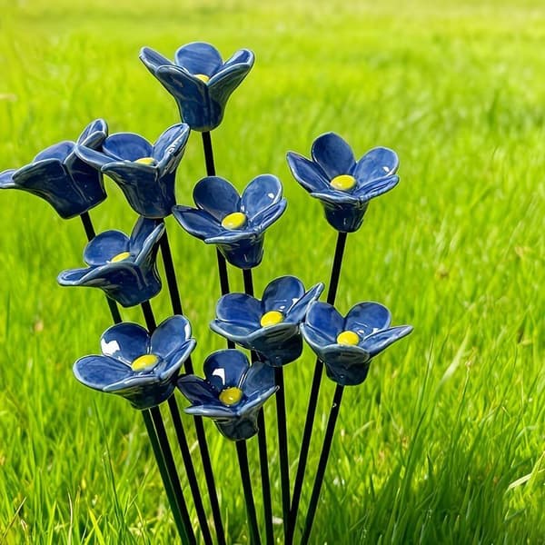 6/8/10 st handgjorda keramiska \"Glöm aldrig\" eviga keramiska blommor B8
