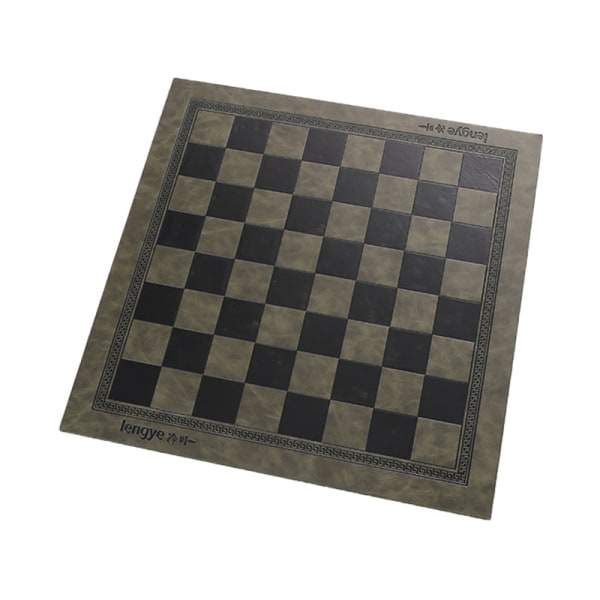 Kohokuvioidut PVC-nahkaiset kansainväliset shakkilautapelit Mat Dark green