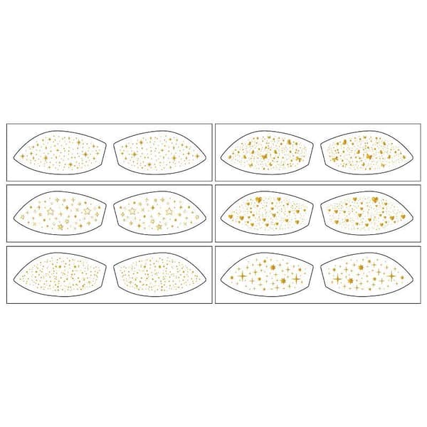 6 st Hot Stamping Guld Silver Fräknar Ögonskugga Patch Vattentät A1