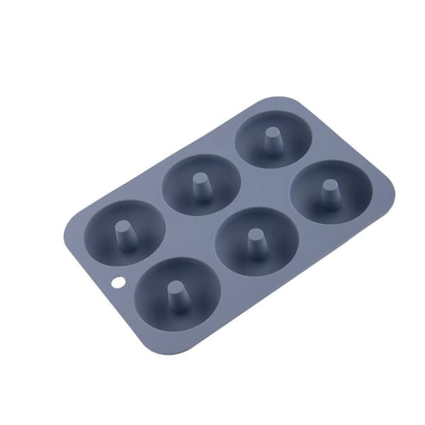 6-håls bakform av silikon, non-stick munkformar, choklad Green