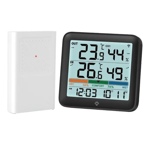 Intelligent termometer hygrometer måler multifunksjonsklokke digital A2