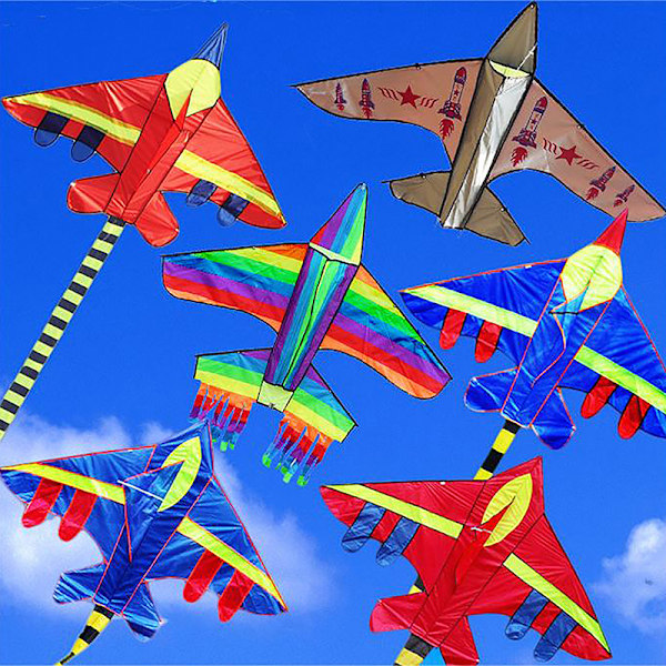 Sarjakuva Lasten leija Sininen Punainen Fighter Rainbow Plane Suuri leija A19