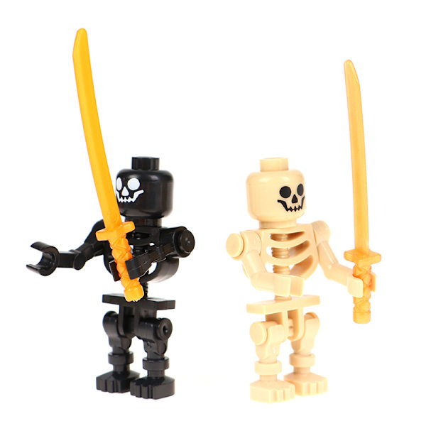 Set med 10 st Skull go figurer Byggklossar Leksaker white
