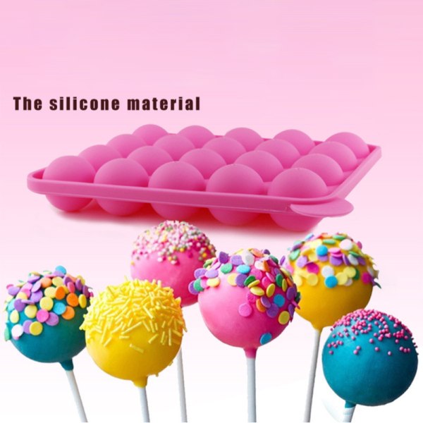 20 huller silikonechokoladeform Lollipop Sphere Maker Bagning M