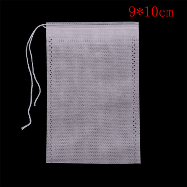 100 stk Non-woven tomme teposer String Heat Seal Filter Paper He 9*10cm