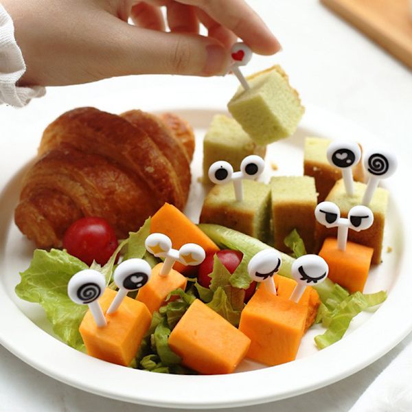 10 Stk/Sæt Skewers e Eyes Frokost Bento Box Frugtplukkere Fork Stic 10pcs