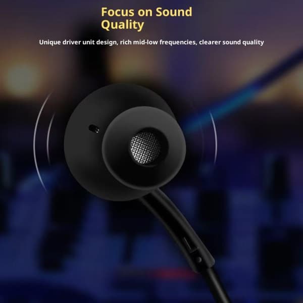 USB-C kablede ørepropper In-Ear hodetelefoner Mikrofon HiFi stereolyd -Fr A2