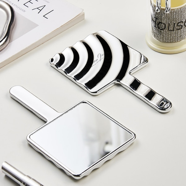 Kahva Mirror Square Makeup Mirror Handheld Vanity Mirror Hand White