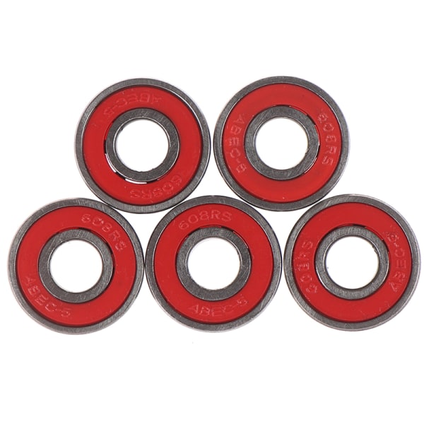 5 stk rød ABEC-5 608-RS skateboard rulleforseglet kulelager 8