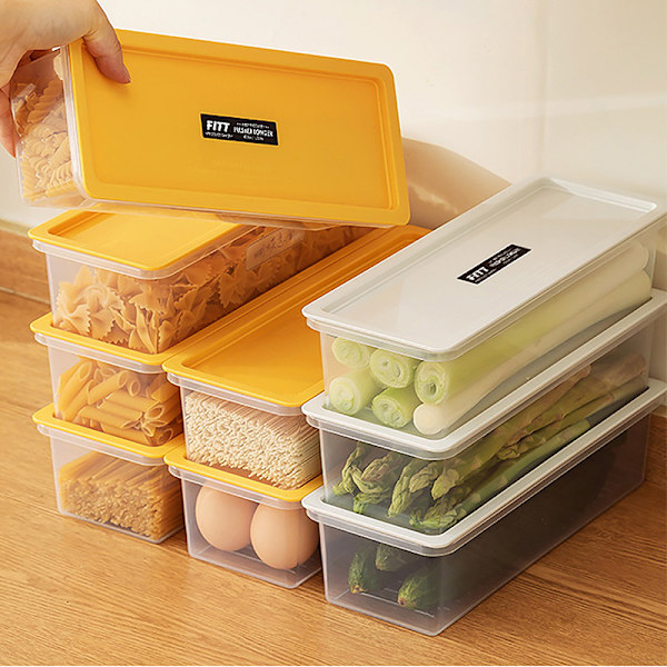 Stapelbar Spaghetti Noodle Pasta Container Box Förvaringsbox Mic White