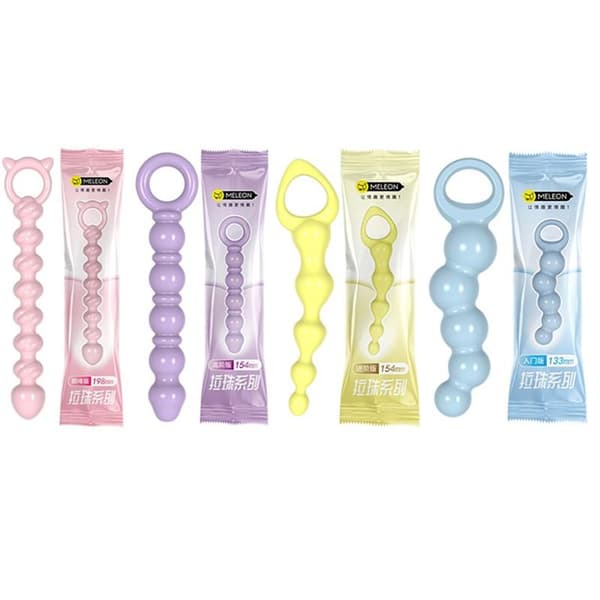 Anal Butt Plug Dildo Träningskit Set Pärlor Prostatamassager T Blue