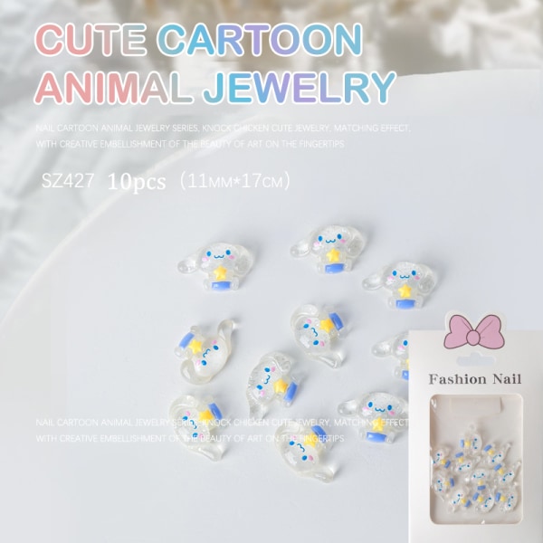 10kpl/ set Sarjakuva Sanrio Kuromi Cinnamoroll Nail Accessories De SZ427