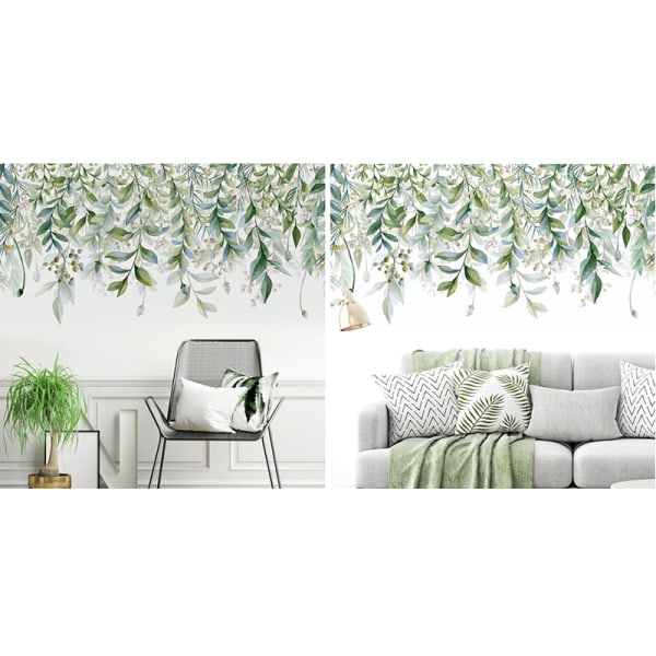 Vihreät lehdet -seinätarrat makuuhuoneeseen olohuoneeseen Tee-se-inä joulukuu