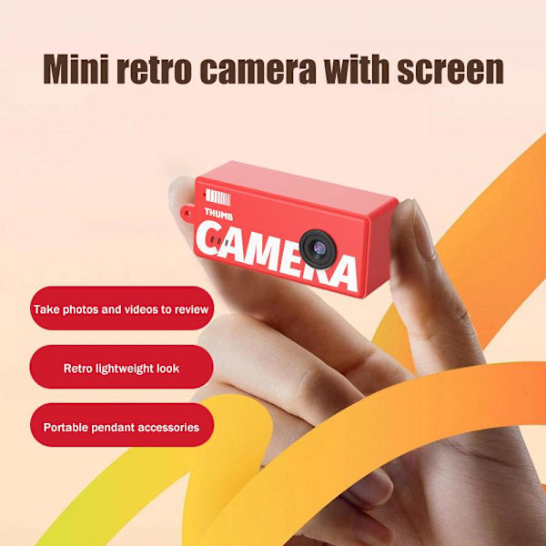 Mini CCD Retro Tommelfingerkamera Studiefotografering Videooptagelse Red