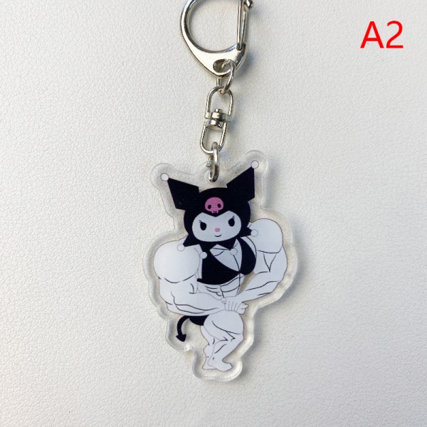 Morsom tegneserie anime figur akryl nøkkelring ryggsekk par penn A2
