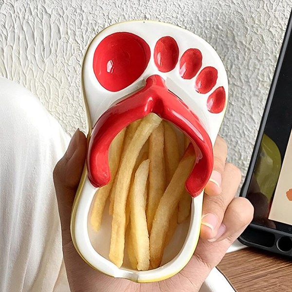 Flip Flops Ketchup Sojasås Dipper Bärbar keramisk salladssås Orange