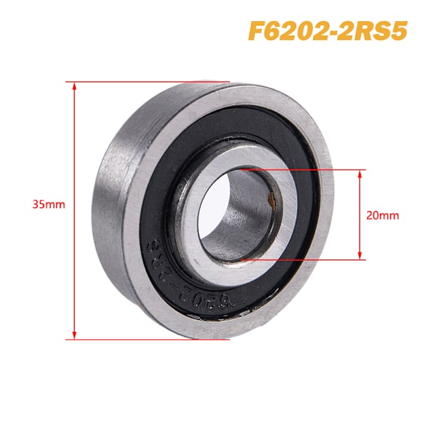 F6202-2RS Flange ABEC-1 Deep Groove Garden Trolley Kugletætning Wh F6202-2RS5