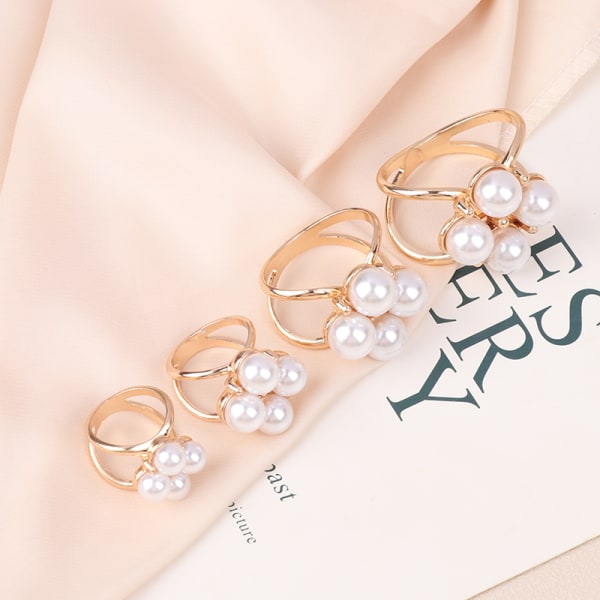 Fire perle silke skjerf spenne smykker brosje multifunksjonell Acc A1