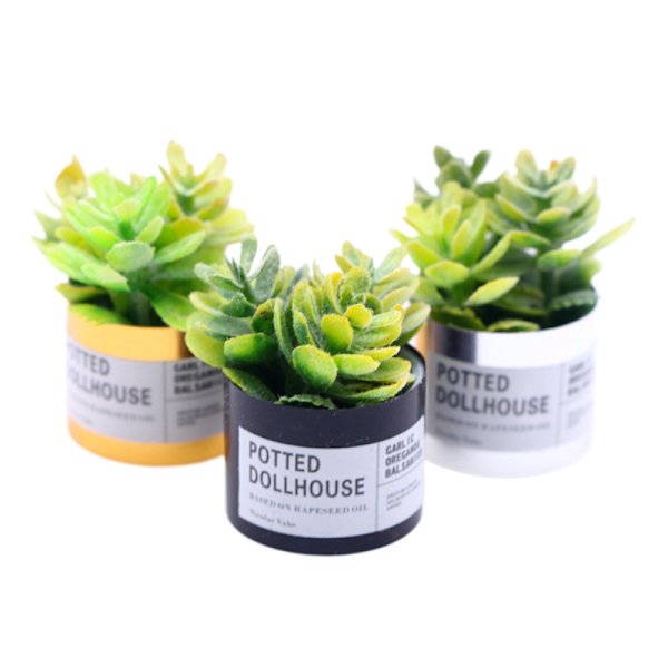 1:12 DollHouse Miniature Succulent Potted Green Bonsai Home
