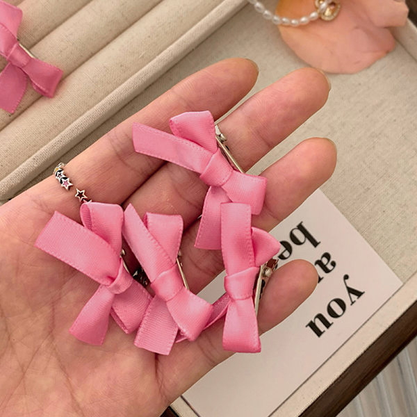 5kpl/ set Pieni vaaleanpunainen Bowknot-hiusneula Naisten Tytöille Kesä Uutuus