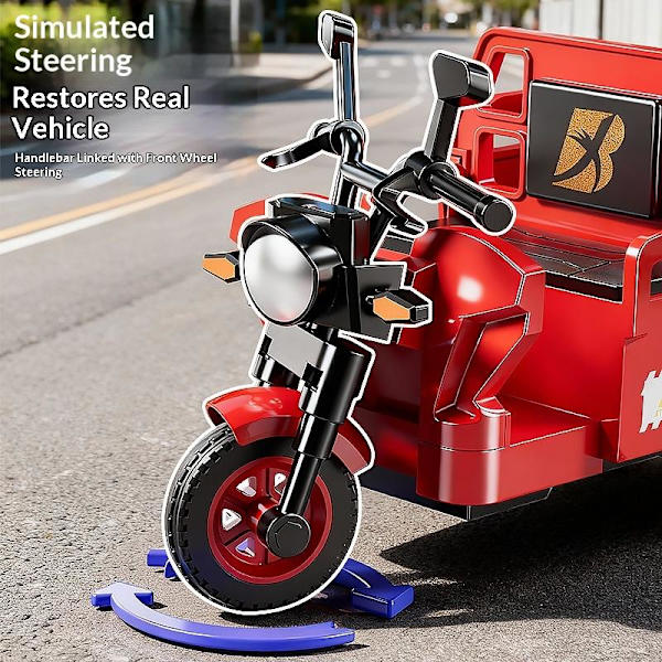 Simulering Trehjuling Leksaksmodell Tröghetsdriven Kurirbil Verklighetstrogen A3
