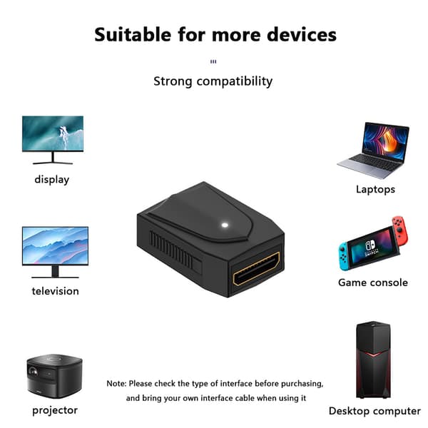 MINI HDMI til HDMI Adapter Konverter Videoafspiller HD 1080P 2K 4K A2