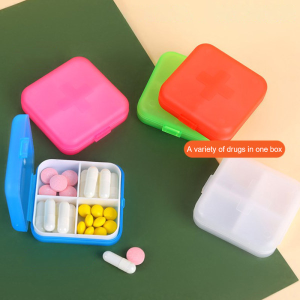 Pill Box Pill Storage Box Portable Daily Cross Pill Box Medicin Pink