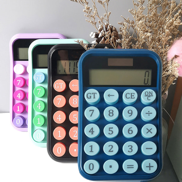 Tegneserie Candy Color Silent Calculator Mekanisk tastatur skrivebord A4