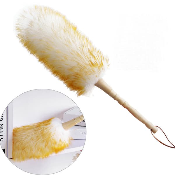 Hushållsull Lammull Fjäderborste Duster Dust Cleaning Woo L