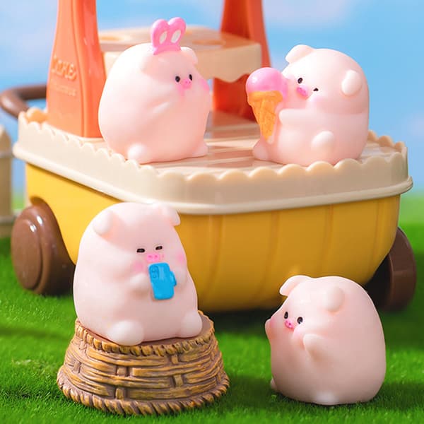 Mini e Funny Pig Figur Bil Dashboard Ornament Desktop Resin Cr 1