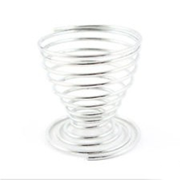 Stainelss Stål Fjær Wire Tray Egg Cup Kokte egg Holder Sta