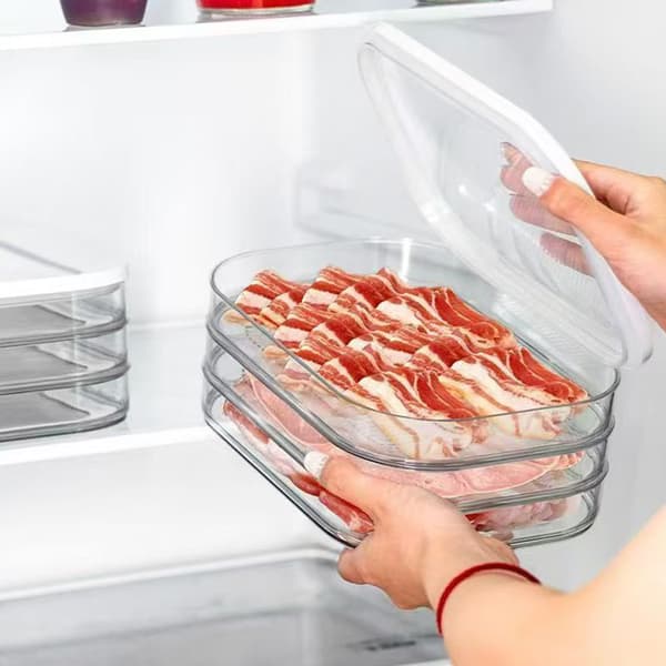 Köttbehållare för kylskåp Stapelbara förvaringsbehållare för kallförvaring C