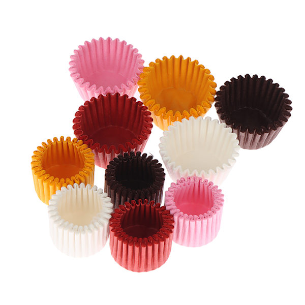 1000 STK Mini Chokolade Papir Liner Bage Muffin Kage Cupcake Red