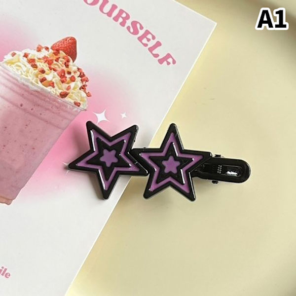 Y2K Star -hiusneula Shiny Star -hiusklipsit New Fashion Side Bang Du A1