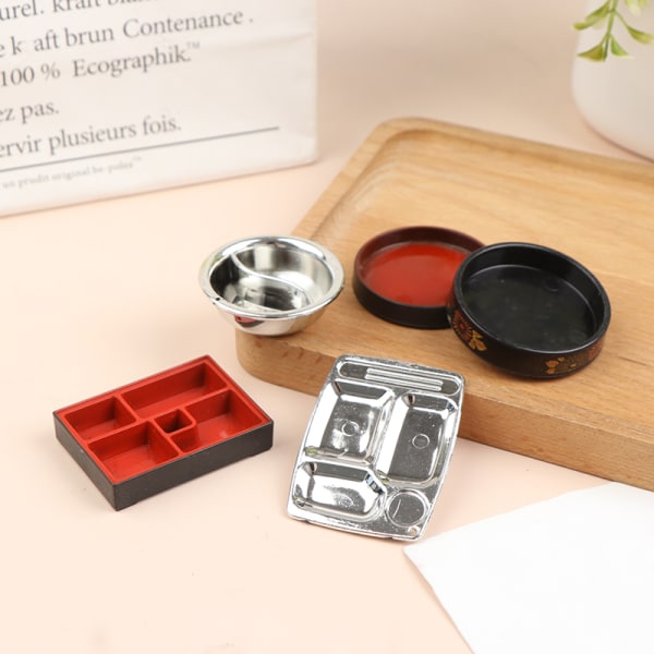 3st Miniatyr dockhus Middagstallrikar Mini Sushi tallrik Dishe A4