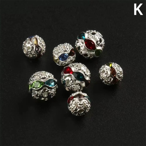 50st 6mm Rhinestone Rone Crystal Lös Spacer Beads For Jewelr K-8mm