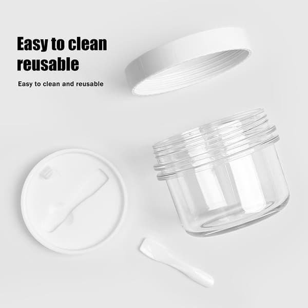 1 stk påfyllbare kosmetiske prøvebokser Klar plast ansiktskrem 50ml