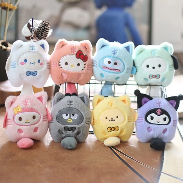 Sanrio Kuromi Pehmoeläin avaimenperä Pikkutiikeri Kuromi Melody Yellow 10cm