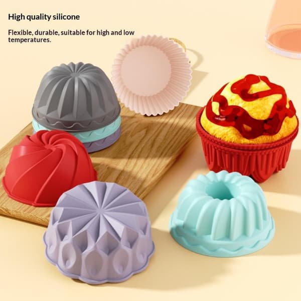 6 tommers rund kakeform i silikon, non-stick bakeform DIY Pink