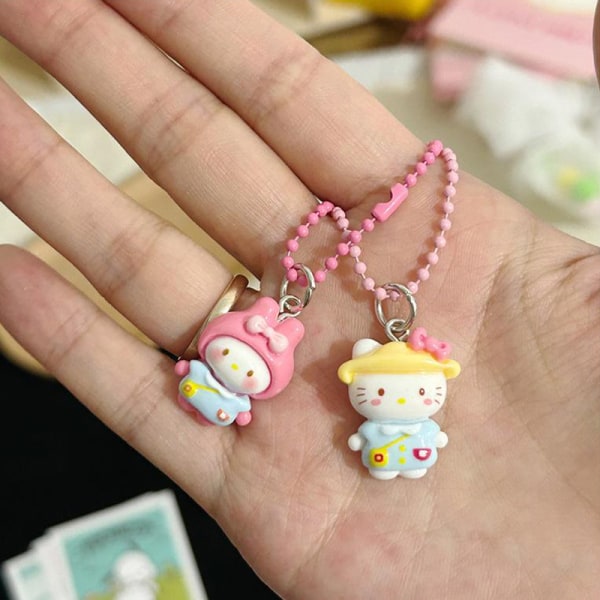 e Kawaii Cartoon Resin nøglering taske vedhæng dekoration bil nøgle A6