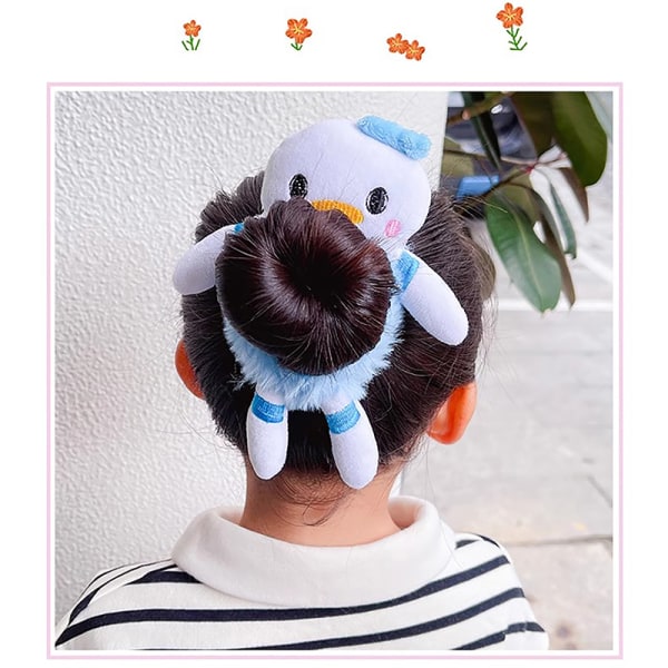 Winter e Plush Cartoon Animal Scrunchie Dame Jenter Barn Elasti A1